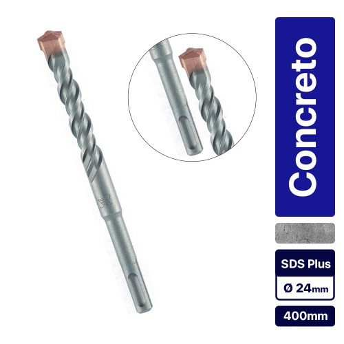 Broca de wídea para concreto 24 x 400 mm SDS Plus - 7094255 Broca de wídea para concreto 24 x 400 mm SDS Plus - 7094255