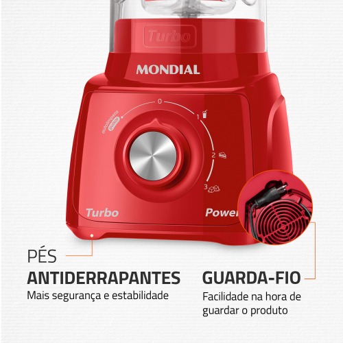 Liquidificador 3 velocidades 550W Power Turbo Power - L-99-FR  110V