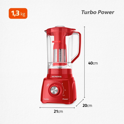 Liquidificador 3 velocidades 550W Power Turbo Power - L-99-FR  110V
