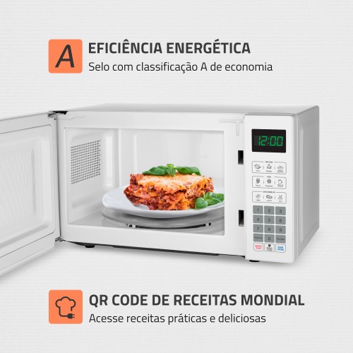Micro-ondas 21 litros 1200W 10 níveis de potência - MO-01-21-W 220V Micro-ondas 21 litros 1200W 10 níveis de potência - MO-01-21-W 220V