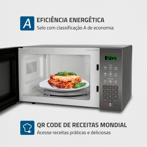 Micro-ondas 34 litros 1400W espelhado 10 níveis de potência- MO-02-34-E 220V Micro-ondas 34 litros 1400W espelhado 10 níveis de potência- MO-02-34-E 220V