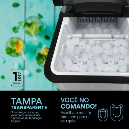 Máquina de Gelo 15 kg inox Ice Compact - EMG02I 110V Máquina de Gelo 15 kg inox Ice Compact - EMG02I 110V