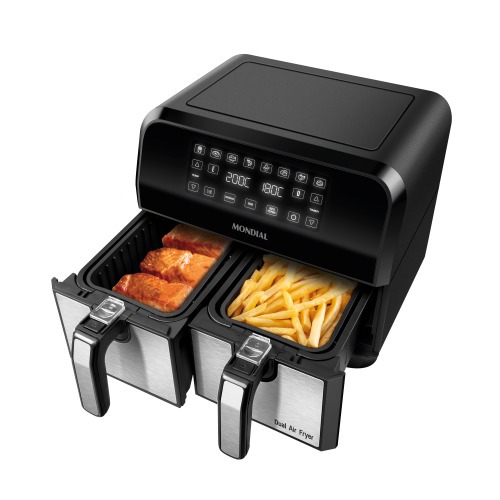 Fritadeira el�trica sem �leo Air Fryer Dual com cesto duplo 8L 2000 Watts - AFD-01-BI  220V