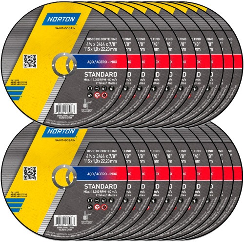 Kit 24 Discos de corte fino para metal e inox 4.1/2