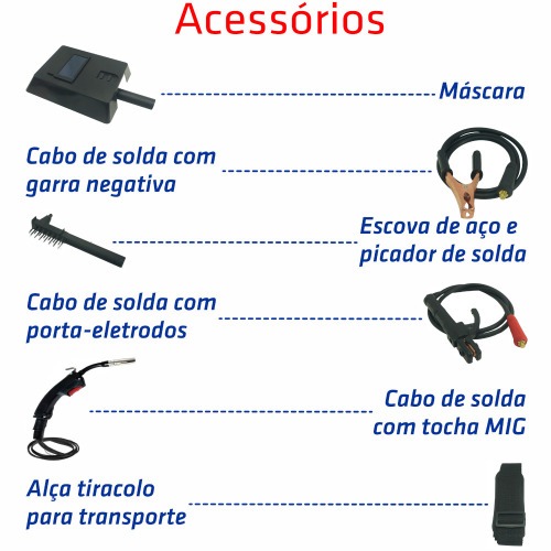 Inversora de solda Mig sem G�s 150A Multiprocesso - Smig 150  220V
