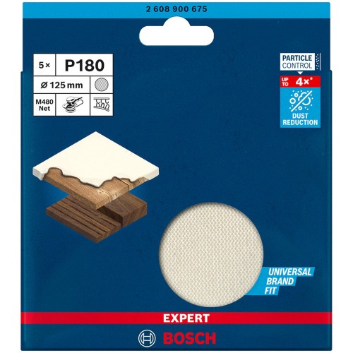 Disco de lixa para madeira 125 mm gr�o 180 com 5 pe�as - M480