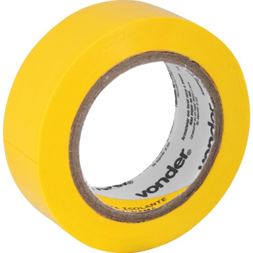 Fita isolante antichama 19 mm x 10 m amarela com 10 peças Fita isolante antichama 19 mm x 10 m amarela com 10 peças