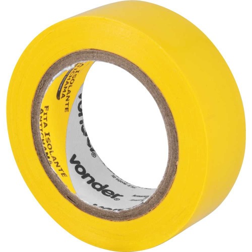 Fita isolante antichama 19 mm x 10 m amarela com 10 peças Fita isolante antichama 19 mm x 10 m amarela com 10 peças