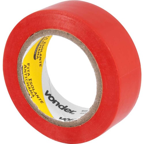 Fita isolante 19 mm x 10 m vermelha com 10 pe�as