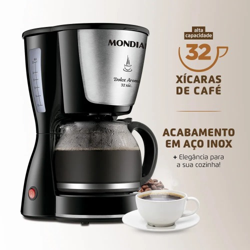 Cafeteira el�trica 800W jarra de vidro 32 x�caras Dolce Arome 32 - C-32-32X  110V