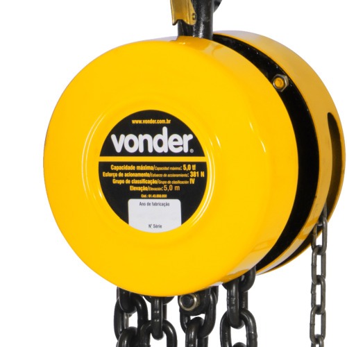 Talha manual capacidade de 5 tonelada com corrente de 5 metros
