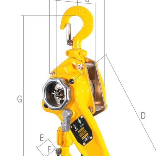 Talha manual de alavanca capacidade 3 toneladas corrente de 1,5 m - TA 153  