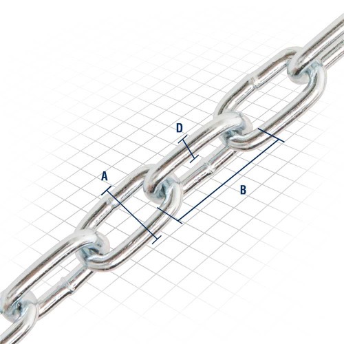 Corrente zincada elo curto 3,2 mm balde com 25 kg