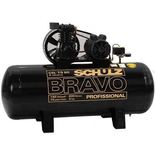 Compressor de ar 15 p�s 200L 3 hp 140 libras trif�sico Bravo - CSL15BR/200 