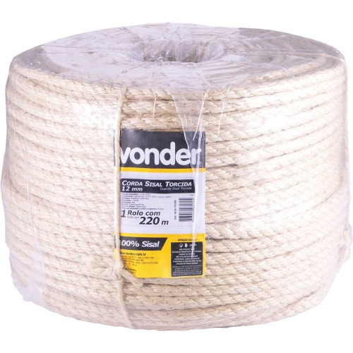 Corda de sisal 12 mm com rolo de 220 metros