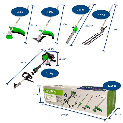 Ro�adeira a gasolina multifuncional 1,9 hp 52 cc 2 tempos - V2