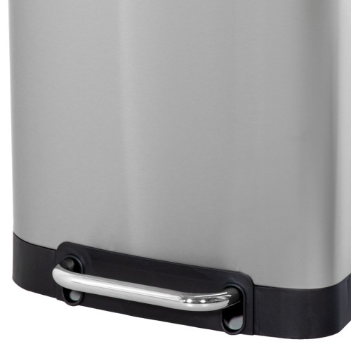 Lixeira inox retangular 30L com pedal cinza