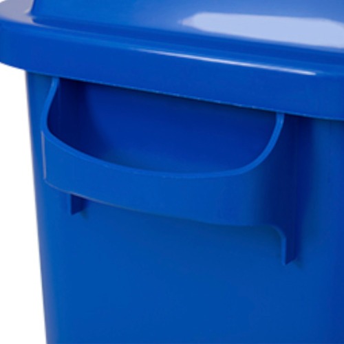 Kit com 4 lixeiras de 50L para coleta seletiva tampa transversal