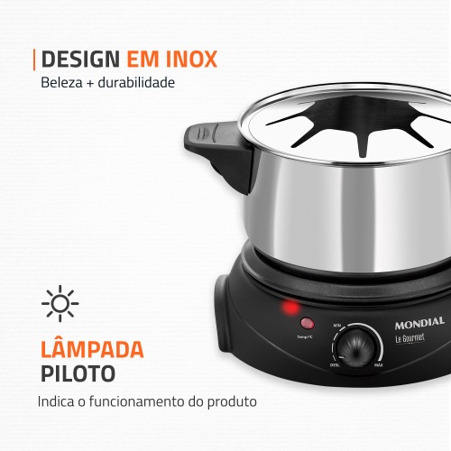Panela el�trica para fondue 1.200 watts - Le Gourmet II  110V