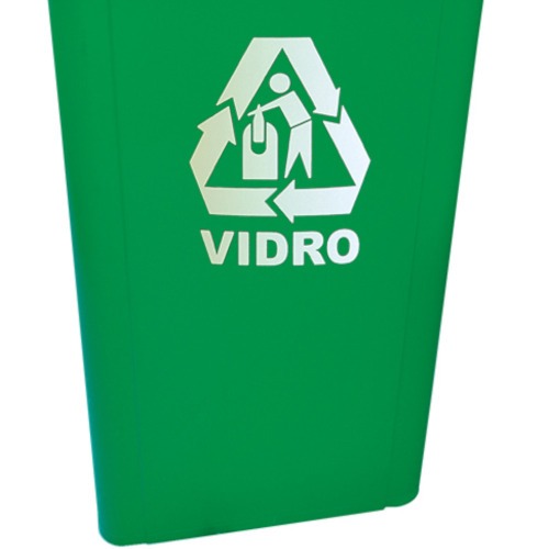 Cesto coletor de lixo 60L tampa basculante com adesivo - CC61VD 