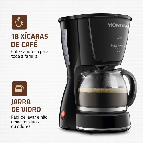 Cafeteira el�trica 550 W jarra de vidro 18 x�caras Dolce Arome - C-30-18X-FB  220V