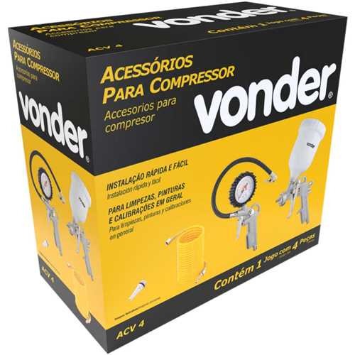 Kit de Acessórios para compressor com 4 peças - ACV 4 Kit de Acessórios para compressor com 4 peças - ACV 4