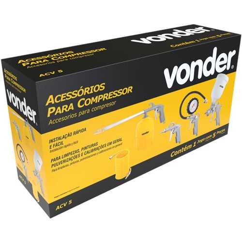 Kit de Acessórios para compressor com 5 peças - ACV 5 Kit de Acessórios para compressor com 5 peças - ACV 5