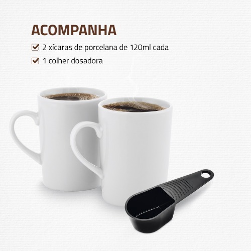 Cafeteira el�trica 2 x�caras vermelha Smart Coffee - C-42-2X-RI  220V