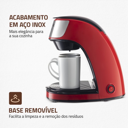 Cafeteira el�trica 2 x�caras vermelha Smart Coffee - C-42-2X-RI  110V
