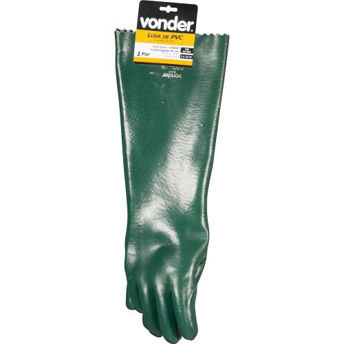 Kit 5 pares de luva pvc lisa com forro de algod�o 46 cm - PLV 0046