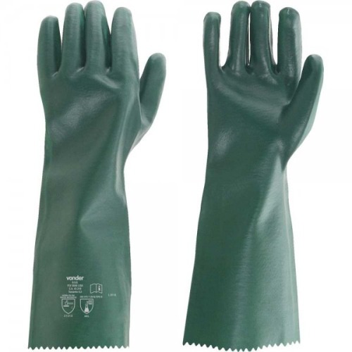 Kit 5 pares de luva pvc lisa com forro de algod�o 46 cm - PLV 0046