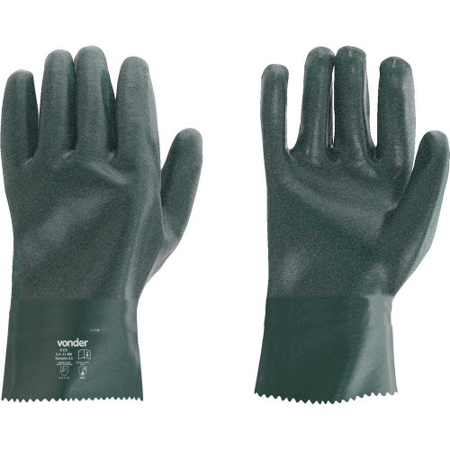 Kit 5 pares de luva de pvc �spera com forro 26 cm - PAV 0026