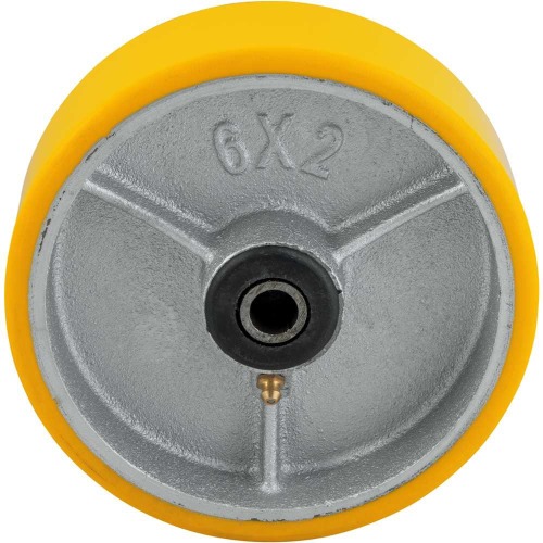 Rod�zio de poliuretano e ferro fundido, 150 mm x 50 mm, 6