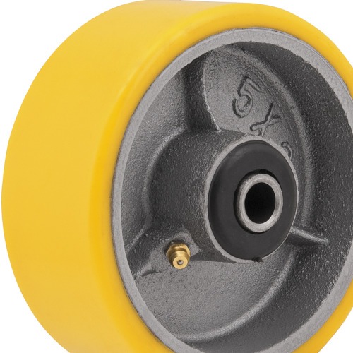 Rod�zio de poliuretano e ferro fundido, 125 mm x 50 mm, 5