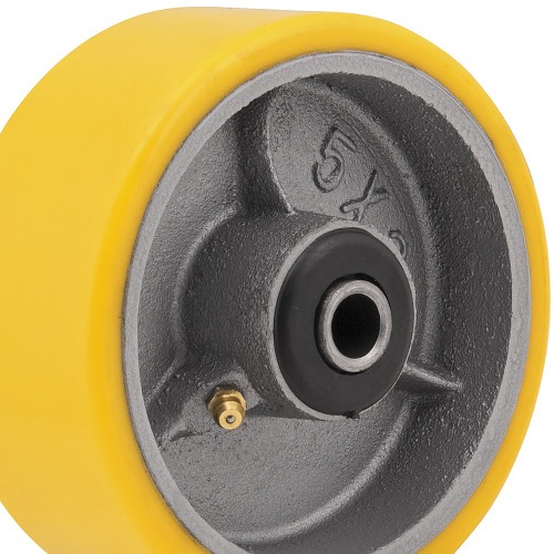 Rod�zio de poliuretano e ferro fundido, 125 mm x 50 mm, 5