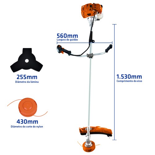 Roçadeira lateral a gasolina 1,7 hp 42,7 cc 2 tempos - SKIM4200 Roçadeira lateral a gasolina 1,7 hp 42,7 cc 2 tempos - SKIM4200