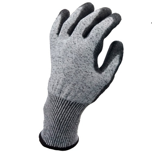 Luva de seguran�a em poli�ster e fibra de vidro com revestimento em PU