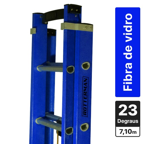 Escada de fibra de vidro extens�vel 4,1 x 7,1 m 21 degraus - Premium
