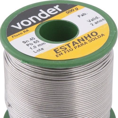 Estanho em fio 1,0 mm 40 x 60 com 500 g