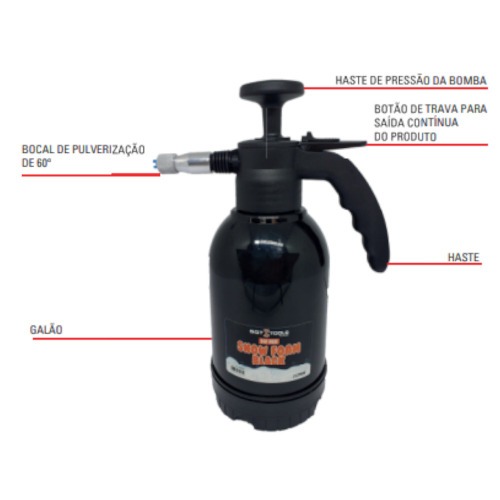 Aplicador de detergente Snow Foam Manual Black 2L - SGT-9930 Aplicador de detergente Snow Foam Manual Black 2L - SGT-9930
