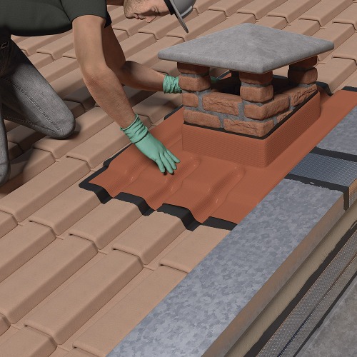 Fita manta asfáltica telhado terracota auto adesiva 90 cm x 10 m - Vedatudo Fita manta asfáltica telhado terracota auto adesiva 90 cm x 10 m - Vedatudo