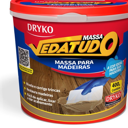 Massa para madeira reparo e calafeta��o 400 g - Vedatudo