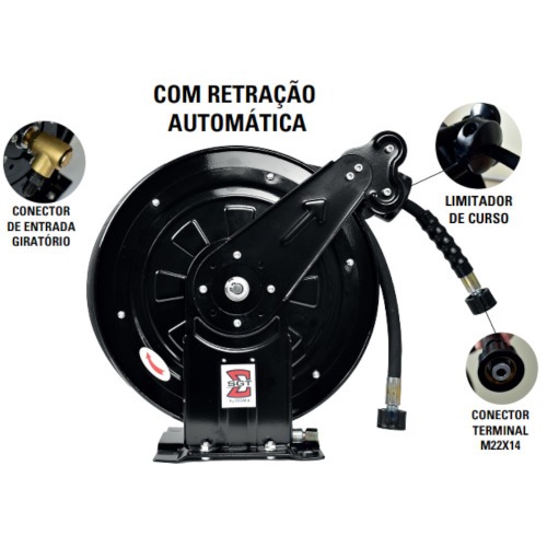 Carretel enrolador com mangueira alta press�o 3.000 Psi 10m - SGT-9010