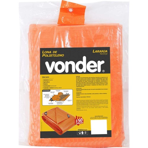 Lona de polietileno laranja 4 x 3 m