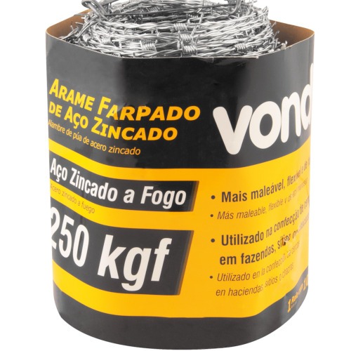 Arame farpado 250kgf rolo 100 metros Arame farpado 250kgf rolo 100 metros