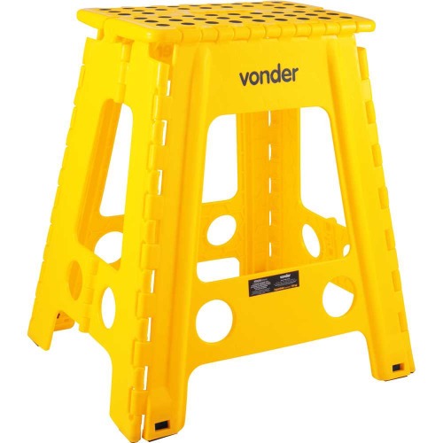 Banqueta pl�stica dobr�vel altura 450mm amarela