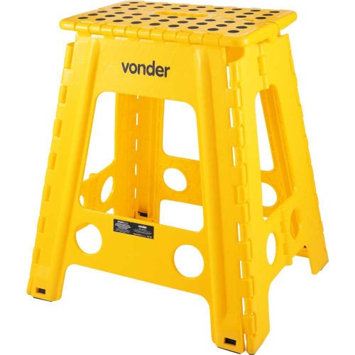 Banqueta pl�stica dobr�vel altura 450mm amarela