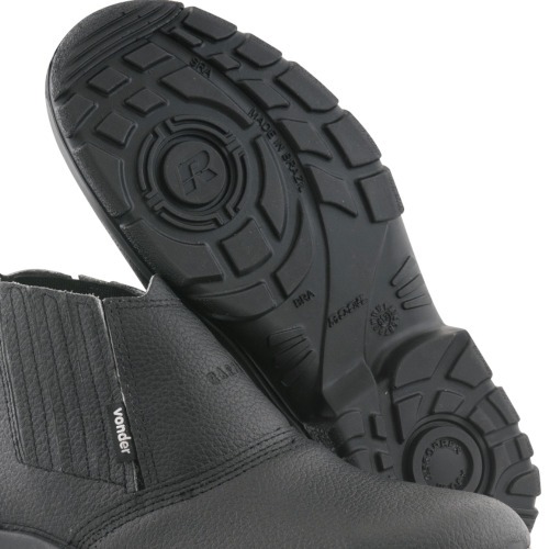 Botina bidensidade couro de raspa com el�stico biqueira a�o