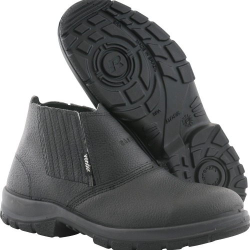 Botina bidensidade couro de raspa com el�stico biqueira a�o