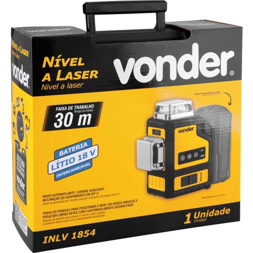 N�vel a laser verde 3 linhas 30 m a bateria 18V Sem Bateria - INLV1854